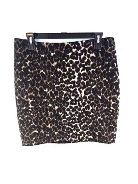 Lord & Taylor Leopard Print Pencil Skirt - Brown/Black wool blend size 10